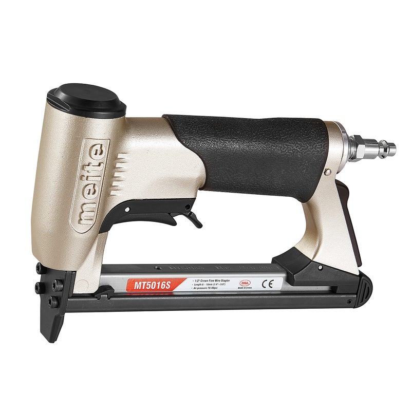 meite Upholstery Stapler with Safety Trigger, for 20 Gauge 1/2-Inch Crown Staples, Heavy-Duty Pneumatic Staple Gun for Woodworking, Professional and DIY Projects (Model MT5016S) - Image 1